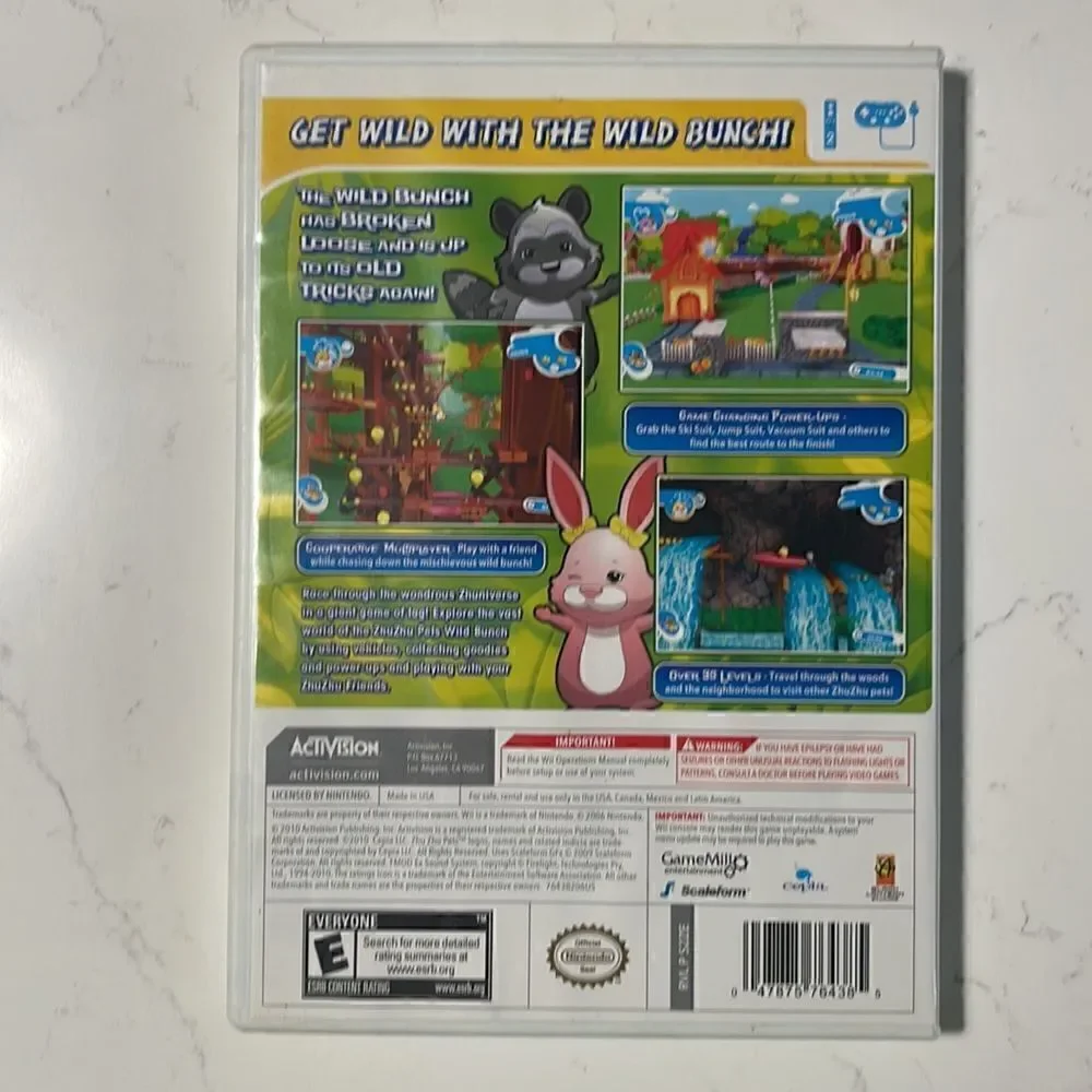 Wii ZhuZhu pets video game.  Activision.  E for Everyone.